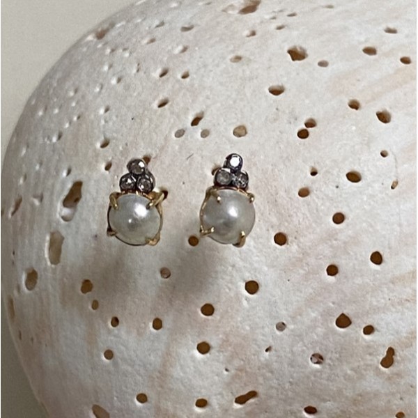 5 Octobre auskarai su perlais ir deimantais DODDIE
